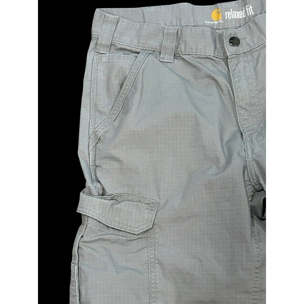 Carhartt Force Broxton Cargo Short Mens 34 Gray Relaxed Fit Ripstop Fabric - Picture 3 of 10
